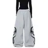 Pantalones de chándal rectos con estampado de tótem, multibolsillos, estilo High Street americano, nuevo diseño Primavera 2026, unisex, holgados, de pierna ancha