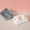 Soporte de jabón con drenaje para escritorio estilo nórdico creativo, caja de jabón de rejilla de plástico simple para baño, antideslizante