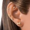 Pendientes Henson G23 de aleación de titanio con forma de mariposa de circonita para dientes internos, con tornillo para labio, uña, hueso de la oreja, uña, a la moda, para perforar el cartílago.