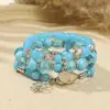 Pulsera de Cristal Colorida Estilo Resort Bohemio para Mujer Diseño de Nicho Ins Corazón Trébol de Cuatro Hojas Pulsera de Perlas