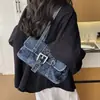 Bolsa jeans feminina 2026 novo estilo tendência verão popular bolsa de ombro único casual moda trabalho trajeto bolsa de axila