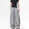 Calça Casual Outono e Inverno com Design Desconstruído Retro Americano, Calça de Moletom Larga Solta, Calça Longa Versátil Unissex com Caimento Fluido