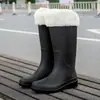 Botas de lluvia de caña alta de moda para mujer, impermeables, antideslizantes, resistentes al desgaste, botas de lluvia largas ligeras, adecuadas para senderismo, vadear en agua y lavado de autos