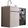 Armario de Aluminio para Lavandería de Balcón tipo Panal con Lavabo Integrado y Gabinete para Lavadora de Tambor Baño Gabinete de Baño