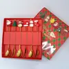 Juego de Cubiertos de Acero Inoxidable Cuchara y Tenedor Navideños Transfronterizos Papá Noel Árbol Cuchara de Postre Dibujos Animados Creativo Set de Regalo Navideño