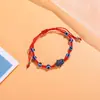 Pulsera de la Suerte Ojo Turco Ojo Malvado Palma Trenzada Hecha a Mano Más Vendida Transfronteriza Hamsa Pulsera Ojo Azul