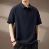 Camisa Polo bordada de manga curta, peso pesado 300g, para homens, novo estilo de verão, algodão puro, estilo americano, marca da moda, casual e versátil