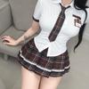 Noche Lencería Sexy Crujiente Sexy Uniforme Jk Falda a Cuadros para Mujer Juego de Roles Pasión Caliente Traje Estilo Universitario 7111