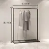 Estante de exhibición para tienda de ropa, estante de ropa de hierro, colgador simple, estante para tienda de ropa para hombre y mujer, exhibición colgante lateral, tipo de piso