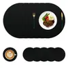 Mantel individual redondo de cuero texturizado estilo japonés, antideslizante por ambos lados, aislante térmico para uso en hotel y hogar, mantel individual y base para cuenco estilo occidental