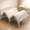 Cama dobrável para uso doméstico, cama de aço para uma pessoa, cama para cochilo no escritório, cama simples para aluguel, sem necessidade de instalação, cama de ferro forjado para acompanhante