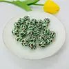 Perlas Redondas de Color Sólido Leopardo de Acrílico de 16 mm con Agujero Recto, Perlas Sueltas para Bolígrafo de Cuentas DIY, Cadena para Teléfono Móvil, Cadena para Bolso, Accesorios de Joyería
