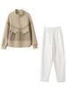 Traje casual de estilo extranjero para madre de mediana edad, rejuvenecedor, para mujer, nuevo de primavera y otoño 2024, versión coreana de suéter holgado, conjunto de dos piezas, moda