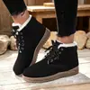 Botas altas estilo Martin forradas de polar transfronterizas, botas de trabajo retro, botas amarillas, zapatos casuales versátiles de invierno engrosados, antideslizantes, resistentes al desgaste para mujer