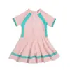Traje de baño de una pieza para niñas con volantes en los bordes, diseño lindo, shorts de seguridad anti-exposición, traje de baño estilo princesa, adecuado para bebés y niños mayores