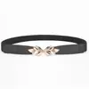 Cinturón Decorativo para Mujer con Falda, Cinturón Elástico Dorado con Forma de Llama para Ceñir la Cintura, Versátil con Suéter, Cinturón Delgado para la Cintura, Negro al por Mayor