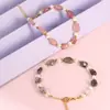 Pulseira de Pedra Natural Super Popular para Mulheres, Pulseira Versátil de Nicho de Alto Padrão, Nova Pulseira Doce de Contas