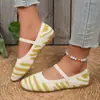 Nova Coleção Primavera/Verão 2027 Sapatos Rasos Redondos de Tamanho Grande Europeus e Americanos para Mulheres Sapatos Casuais Transfronteiriços Tamanho 42 Sapatos de Tricô para Exportação