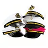 Gorra Azul Marino, Gorra Blanca de Capitán, Gorra de Disfraz para Fiesta de Estilo Sencillo, Gorra de Atrezo para Actuación de Baile, Fábrica de Origen