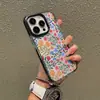 Lista de Comercio Exterior Funda de Teléfono Floral Colorida de Moda Adecuada para Apple 17 Pro Funda Transparente de Cobertura Total 16 Funda Anti-Caídas