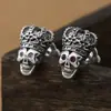 Pendientes de Plata de Ley S925 Moda Joyería Corona Calavera Pendientes Moda Coreana Personalidad Femenina Pendientes de Plata Pendientes de Plata Tailandesa