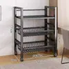 Cesta de Verduras para el Hogar con Valla, Estante de Almacenamiento Móvil para Cocina, Almacenamiento Multicapa Ultrafino, Multifuncional, No Requiere Instalación, Otros