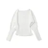 Suéter de Tricô Puro Desejo com Manga Morcego Cor Sólida Decote V para Mulheres, Camada Base Cinturada Outono e Inverno, Top Elegante de Manga Longa Slim