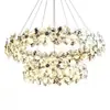 Sala de estar de estilo europeo, dormitorio, comedor, estudio, candelabro francés de cristal floral LED, lujo ligero y grandioso, adecuado para vestíbulos de hoteles y villas