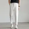 Liquidação Calças Casuais Frescas de Seda de Gelo de Verão para Homens, Novas Calças de Viagem de Secagem Rápida, Calças Cropped Casuais de Negócios