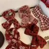 Bufanda de Punto Cruzada Retro de Doble Cara Atmosférica Estilo Coreano Roja para Otoño e Invierno, Versátil y Cálida, Adecuada para Año Nuevo y Navidad