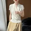 Nueva camiseta de lana fina de manga tres cuartos para verano, cómoda, transpirable, ligera, de color liso, top de capa interior tipo jersey