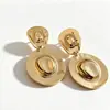 Pendientes Colgantes de Metal con Forma de Sombrero Transfronterizos Europeos y Americanos con Diseño Exagerado y Elegante, Accesorios de Moda Únicos para Mujer para Exportación