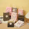 Bolsa de compras de papel Kraft com bolinhas multicoloridas, bolsa criativa de papel Kraft, bolsa de presente, bolsa de papel Kraft branca, bolsa para roupas