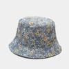 Nuevo sombrero de pescador de doble cara con estampado de crisantemo pequeño de Europa y Estados Unidos, sombrero para el sol al aire libre de primavera y verano, sombrero de lavabo informal para mujer, venta al por mayor