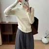 Nuevo suéter de punto para mujer de otoño e invierno con lunares, cuello semi-alto, top básico de capa base ajustado