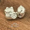 Plata Pura 999 Accesorios de Plata Dura 3D Colgante DIY Dios de la Riqueza Atrae Riqueza y Buena Fortuna Cuentas de Plata Pura Colgante de Bolsa de la Suerte Pixiu