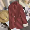 Blazer Off-White para Mulheres 2026 Novo Outono e Primavera Estilo Coreano Fashionável e Elegante Pequeno Terno de Trabalho para Mulheres Baixinhas