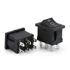 Interruptor de alavanca de barco KCD1 tamanho 15mm * 21mm quatro pinos segunda marcha KCD1-104 sólido três pinos 6 pinos preto