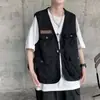 Chaleco moderno con múltiples bolsillos para hombre, estilo Hong Kong, a la moda, elegante, popular, chaleco casual MJ