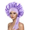 Gorro de Dormir Elástico con Cinta y Lazo, Gorro de Dormir de Satén, Gorro de Belleza para Cuidado del Cabello de Seda Artificial, Gorro Turbante, Gorro Redondo de Satén para Mujer