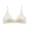Sutiã de Renda Floral Francês Triângulo Fino de Verão com Decote em V Profundo Sem Fio para Mulheres, Sutiã Fino de Alça Doce Sem Costura