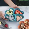 Plato de Dulces Amazon Plato Dividido Plato de Paja de Trigo Bandeja para Frutas y Snacks para Exteriores Hogar Sala de Estar