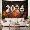 2026 Festivo Año Nuevo Año del Caballo Retrato Familiar Fiesta Decoración Tapiz Fotografía Transmisión en Vivo Tela de Fondo Pancarta Colgante para Sala de Estar