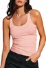 2026 Chaleco de Canalé con Cuello Cuadrado Amazon Camiseta sin Mangas Elástica Ajustada Chaleco Básico Top para Mujer Estilo Chica Popular