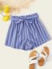 2026 Primavera/Verano Aliexpress Wish Amazon Comercio Transfronterizo Pantalones Cortos Rayados Ajustados al Cuerpo Estilo Europeo y Americano Pantalones Calientes