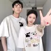 Camiseta de Manga Corta de Algodón Puro para Parejas 2026 Verano Nuevo Oversize Nicho Superior para Hombre y Mujer Marca de Moda Uniforme de Clase