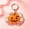 Llaveros acrílicos de la serie de Halloween transfronterizos, calabaza, bruja, fantasmas colgantes, suministros para regalos navideños, peculiares
