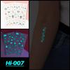 Nuevas pegatinas de tatuaje luminosas azules transfronterizas Festival de Música concierto Fiesta de Carnaval pegatinas para la cara pegatinas de tatuaje de arcoíris