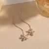 Aretes de Línea de Oreja de Copo de Nieve 2022 Nueva Moda Únicos de Nicho Aretes de Botón Pendientes Largos de Borla para Mujer Verano Alta Gama