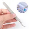 Pinzas para Extensiones de Pestañas Postizas Tipo Rejilla, Pinza de Pluma Dorada Delfín, Pinzas para Abrir Pestañas, Aplicador de Pestañas Postizas